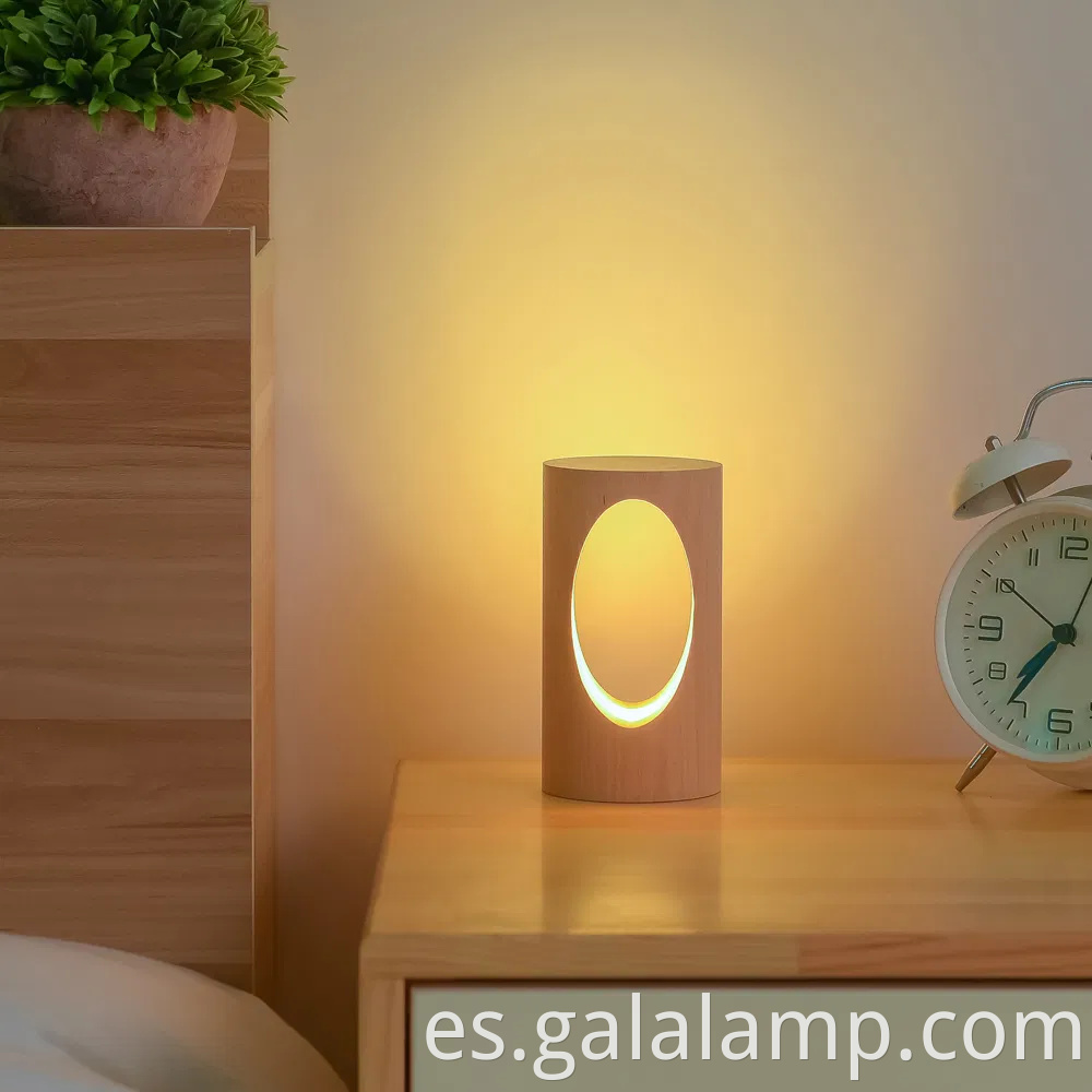 Elegante luz nocturna de madera maciza japonesa para decoración acogedora para el hogar